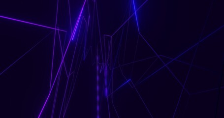 Abstract technology background neon geometric pattern of lines 3d render