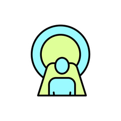 MRI diagnostic line icon. Simple element illustration. MRI diagnostic concept outline symbol design.