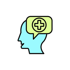 Mental health concept line icon. Simple element illustration.Mental health concept outline symbol design