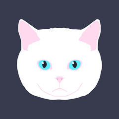 Fashion minimal illustration. Stylish cat head