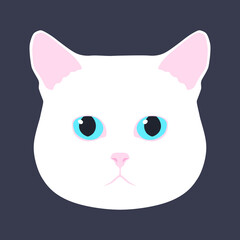 Fashion minimal illustration. Stylish cat head