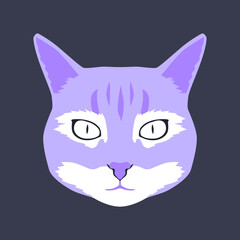 Fashion minimal illustration. Stylish cat head