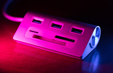 Card reader on the table.