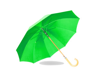 Modern green umbrella isolated with shadow. © zurbagan
