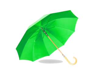 Modern green umbrella isolated with shadow.