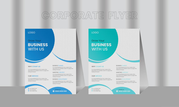 Modern corporate business flyer design, professional creative poster vector template.