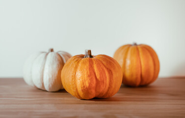 Three pumpkins as decoration