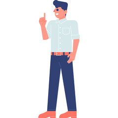 man employee presenting idea flat illustration organic style for website, web, application, presentation, printing, document, poster design, etc.
