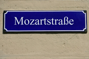 Emailleschild Mozartstraße
