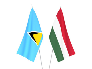 Saint Lucia and Hungary flags