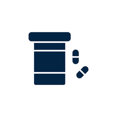 Medicine bottle and pills line icon. Simple element illustration. Medicine bottle and pills concept outline symbol design.