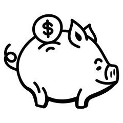 Download doodle icon vector of savings 