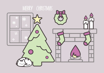 Fototapeta na wymiar Christmas minimal card cover, greeting card, Christmas Scene, Christmas decoration