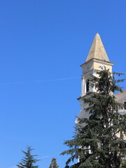 ancient bell tower in the trees