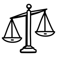 Get a hand drawn icon of balance scale 