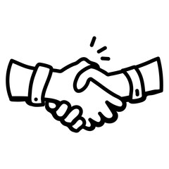 A customizable doodle icon of handshake 