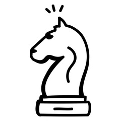 Chess piece showing a concept of strategy, doodle icon 
