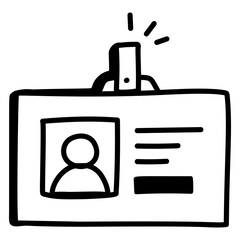 An editable hand drawn icon of id