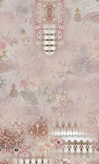 Indian kurti digital background with traditional motif  font side