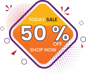 Sale banner template design, Big sale special offer, end of season Super Flash Sale banner, Promotion marketing material, Up to 50 percent discount 