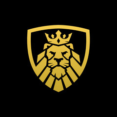 Lion Shield logo design template