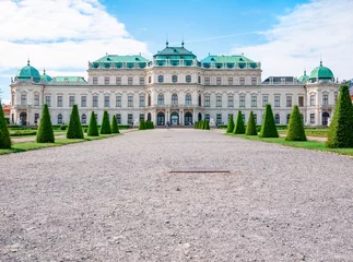 Deurstickers View with Belvedere Palace (Schloss Belvedere) built in Baroque architectural style and located in Vienna, Austria © Cristi