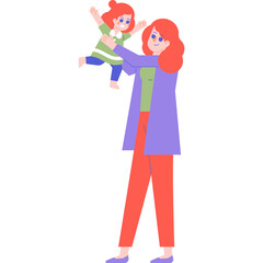 mother and daughter flat illustration organic style for website, web, application, presentation, printing, document, poster design, etc.