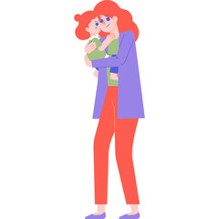 mother and daughter flat illustration organic style for website, web, application, presentation, printing, document, poster design, etc.