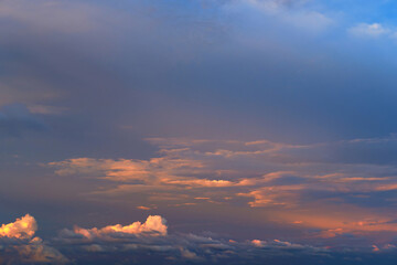 Beautiful Dramatic Sunset Cloud Scape, Cloudy Sky Background.