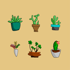 Plant Pack Icon For Background Needs Illustration Design