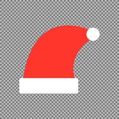 Red santa claus hat / rød nissehue Vector illustration, 
