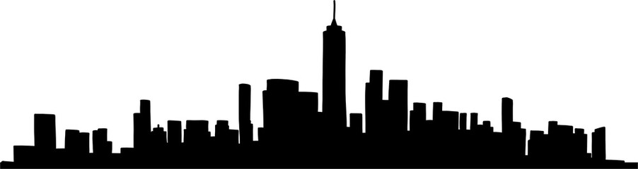 Fototapeta premium modern cityscape skyline silhouette doodle drawing