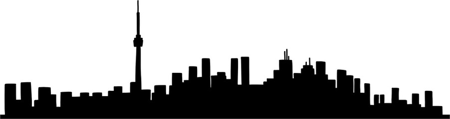 modern cityscape skyline silhouette doodle drawing