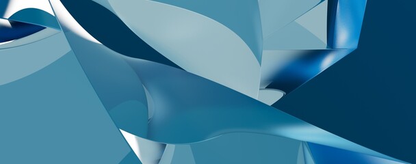 Creative Abstract technology blue background with 3d concept. abstract particles blue wave minimalist