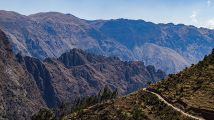 Andean mountains landscape cusco peru 