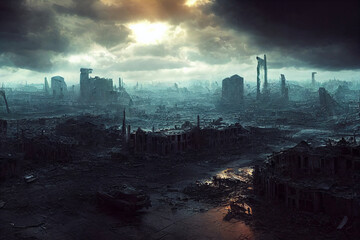ruins of apocalyptic city