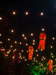 Diwali decorative lamps  or Akash Kandil or Lantern lights on streets of Mumbai