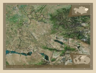 East Kazakhstan, Kazakhstan. High-res satellite. Major cities