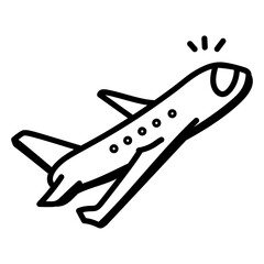 An appealing doodle icon of airplane 