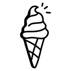 Ice cream hand drawn icon vector 