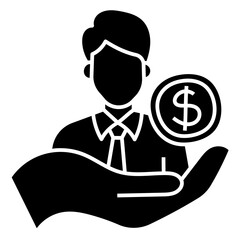 EMPLOYEE WAGES glyph icon