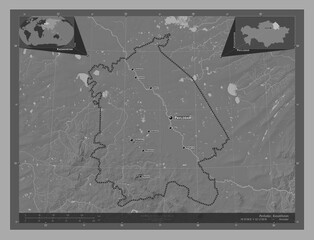 Pavlodar, Kazakhstan. Bilevel. Labelled points of cities