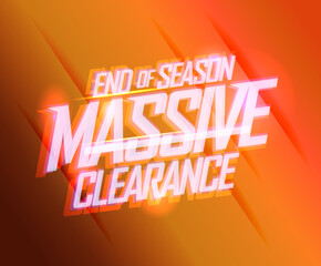 End of season massive clearance sale web banner or flyer mockup