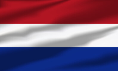 Vector Netherlands Flag Waving Realistic Flowing Flags