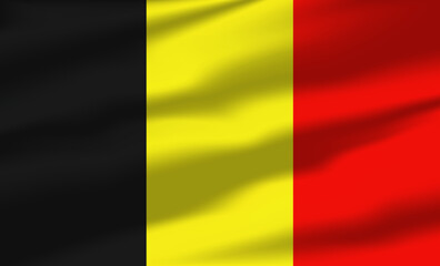 Vector Belgium Flag Waving Realistic Flowing Flags