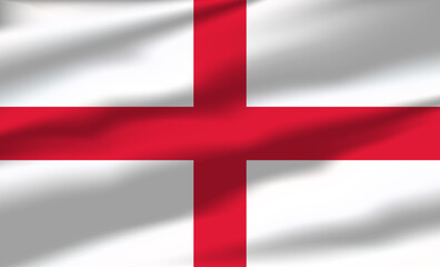 Obraz premium Vector England Flag Waving Realistic Flowing Flags