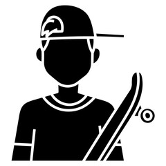 Obraz premium SKATEBOARD glyph icon