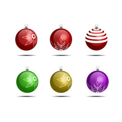 Set of lamp vector illustration lamp decoration tree christmas