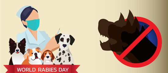 Vector Illustration of World Rabies Day concept observed on September 28th