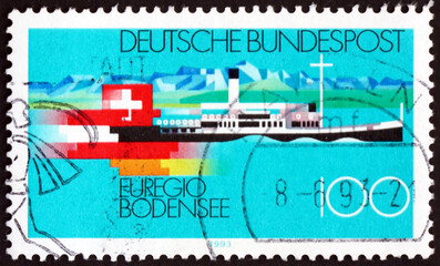 Postage stamp Germany 1993 Lake Constance Steamer Hohentwiel